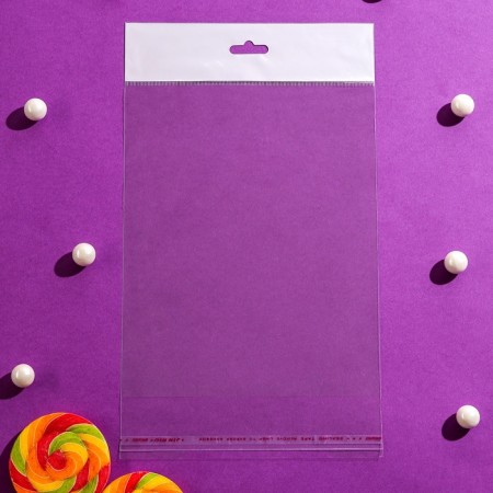 BOPP package with adhesive valve, transparent 16 x 20/4 cm, 25 μm-3