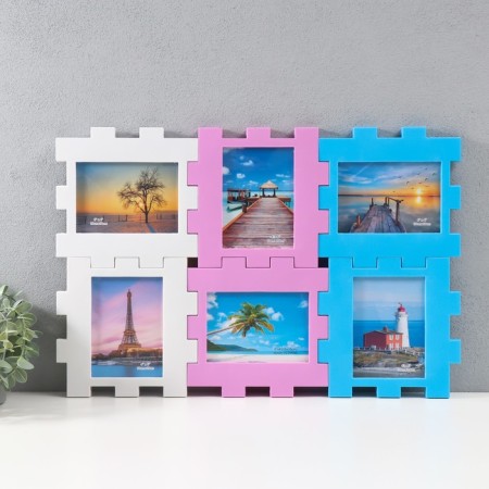 Multipher "Designer" in 6 photos, 10x15 cm, plastic, col. multi -colored