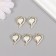 Decor for creativity metal, rhinestones "curved heart" gold, white 1.8x1.3x0.5 cm