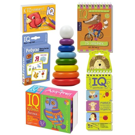 Set. The average package with IQ games for the development of logical thinking (5-8 years). With a pyramid-1