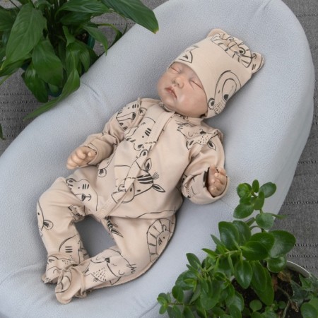 Kinderlitto “Beast Beige”, 4 items, height 50-56 cm-5