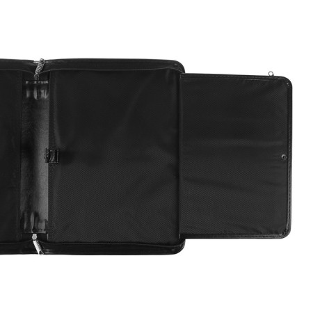 Business folder, artificial leather, 370 x 275 x 50 mm, with a metal press, with a pen, 6D52 "lux", black-7
