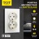Double Tot Matte Glass, 16 A, hidden, with s/c, glass, white
