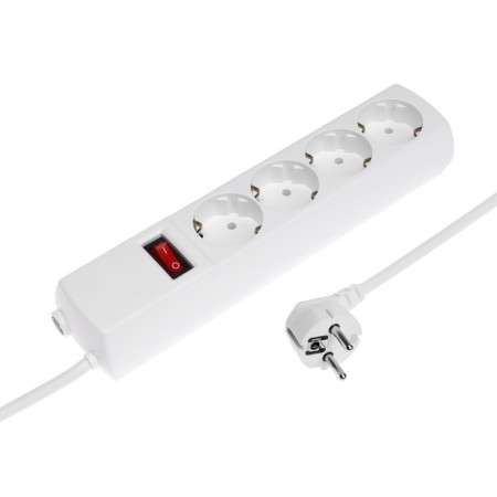 Network filter Unit, 4 nests, 3 m, 15 a, 3000 W, with salary, white