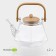 Glass teapot with a bamboo lid and a metal filter Bellatenero Oktogon, 1.2 liters
