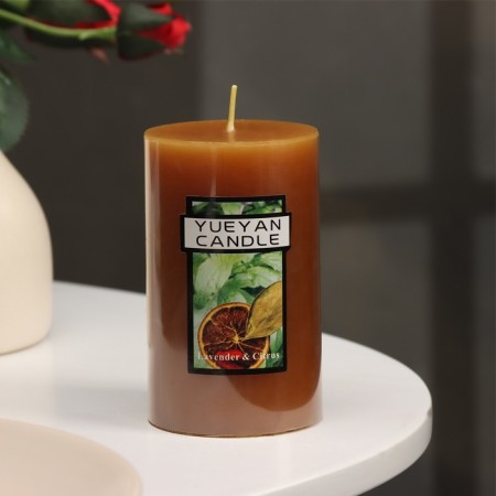 Candle-cylinder aromatic "lavender and citrus", 6x10 cm-2