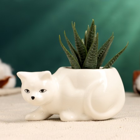 Pot "Cat Milka" White, 11x5x5cm