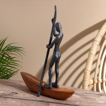 Souvenir "boat" Polim. resin, mane wood 28x9.5x37.5 cm-3