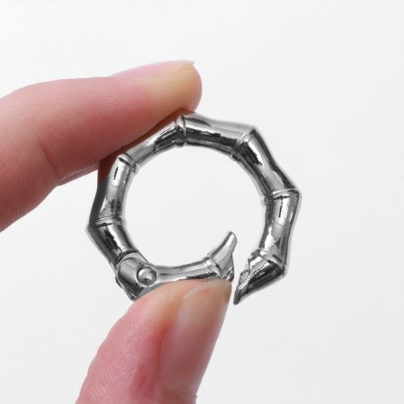 Karabin ring "Bamboo", d = 19/31 mm, thickness - 4 mm, 5 pcs, silver color-2