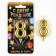 Candle for the cake, the number "8", gold.