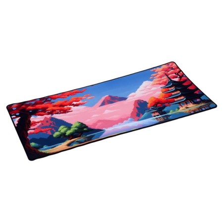 Mouse mat, 40x90x0.3 cm, overlock, pagoda pixel art-1