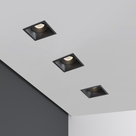 Builtrous lamp Elektrostandard, Punto, 90x90x43 mm, GU10, black color-3