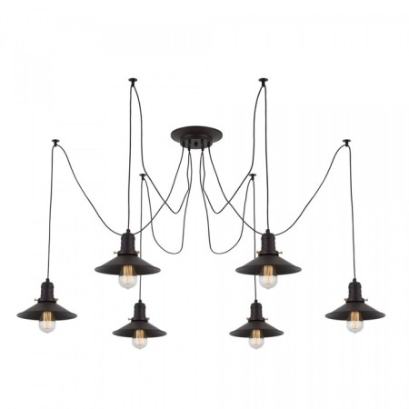 Suspended Citilux "Edison" CL451062, 6x75W, E27, Black Color-8