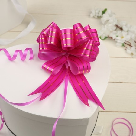 Bant-Shar No. 3 Three gold stripes, bright pink-2