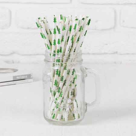 Pipe for cocktail "Christmas trees", set 25 pcs.-1