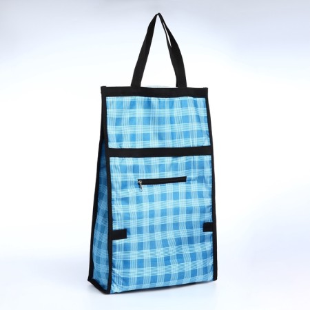 Folding bag on Velcro, 2 wheels, blue color