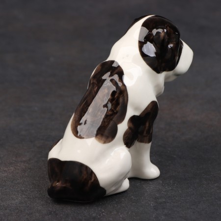 Porcelain figurine "Alabai Black-white", 10 cm, copyright painting-3