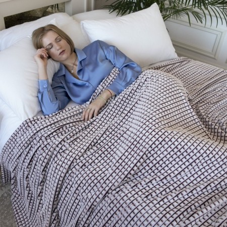 Plaid was valid "cubes", size 240x260 cm, burgundy color-4