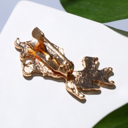 Brooch "Fox" with a shining tail, colored in gold-1