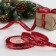 A satin ribbon “Happy New Year!”, 15 mm, 23 ± 1 m, red/white color No. 33
