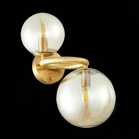 Wall lamp ST LUCE. SL1162.301.02. Gorizia. 2x40 watts, E14, 38x36 cm, brass color-3