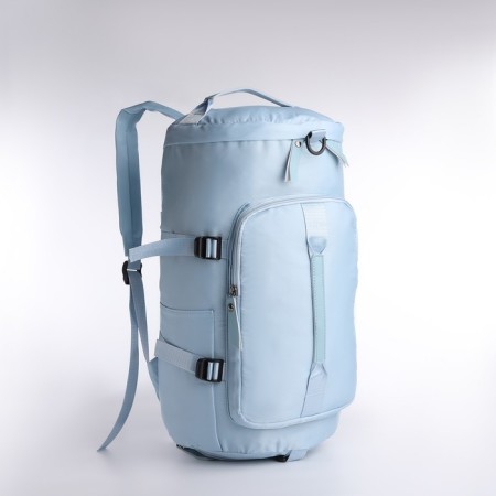 A backpack-snuffle with a zipper, 4 outer pockets, a shoe detachment, blue color-2