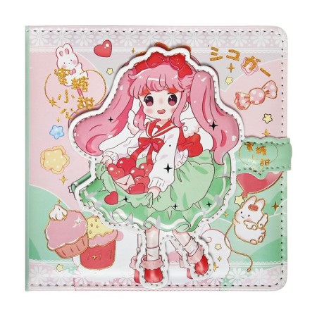 Gift notebook, A6, 132 sheets, color block, with a stream on a magnet, PVC cover, "anime", mix-4