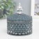 Casket Glass "Rombs and Dome" Gray with silver 11x8.5x8.5 cm
