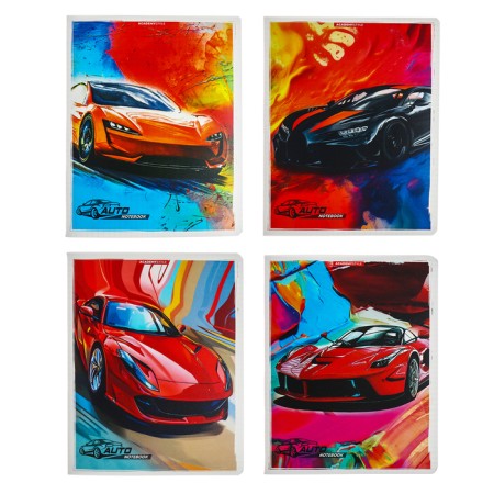 Notebook of 48 sheets in the “bright car” cage, plastic cover, mix