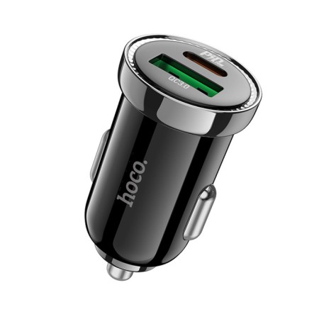 Hoco Z44, Type-C PD 20 W car charger, USB Qc3.0 18 W, 3 A, black-2