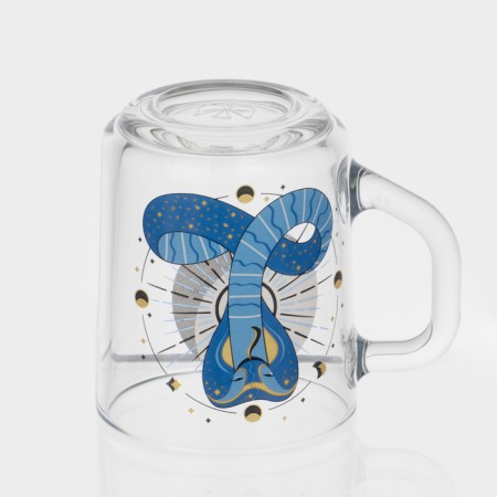 New Year's glass tea mug "Mystical snakes", 200 ml, mix-3