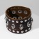 Bracelet Leather "Skull" dots, brown color with silver, 23 cm