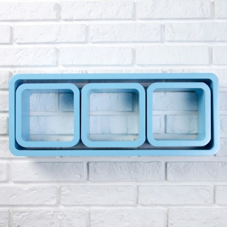 Set of wall shelves 1+3, blue (large 75*26cm, 3 small 20*20cm)-2
