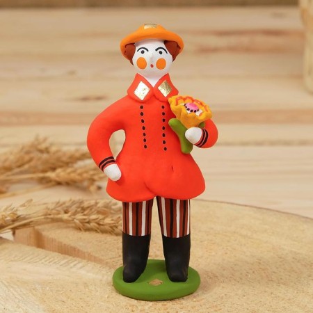 Dymkovo toy "Man with a gift", mix-4