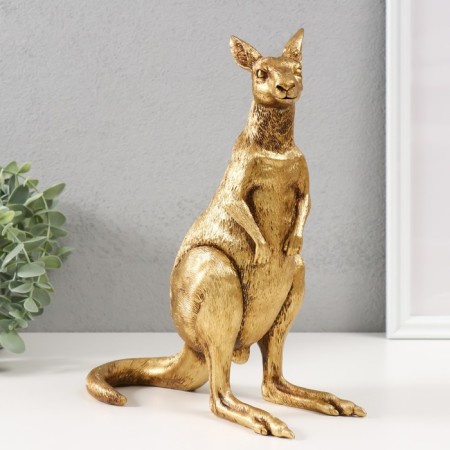 Souvenir Polystone "Golden Kangaroo" 19.5x19.5x24.5 cm