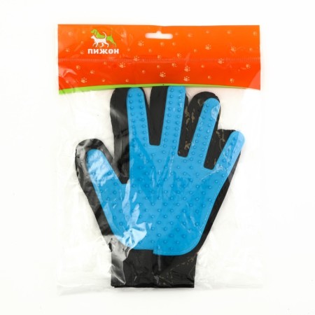 The glove for wool on the left hand made of neoprene with elongated cloves, light blue-4