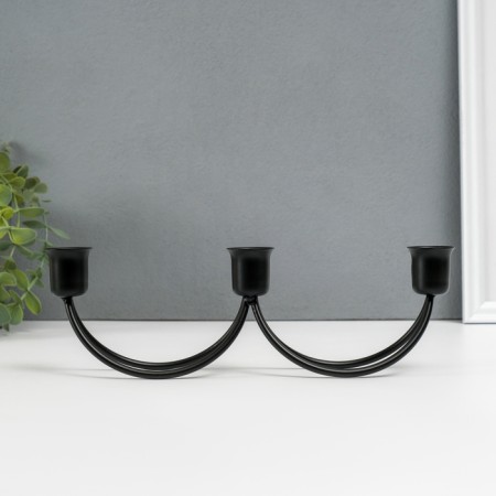 Summary Metal for 3 candles "swing" black 8.5x26.5x5.5 cm-2