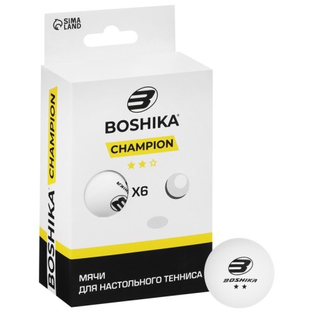 Gampionship table tennis ball, 2 stars, set 6 pcs., 40 mm, white color-2