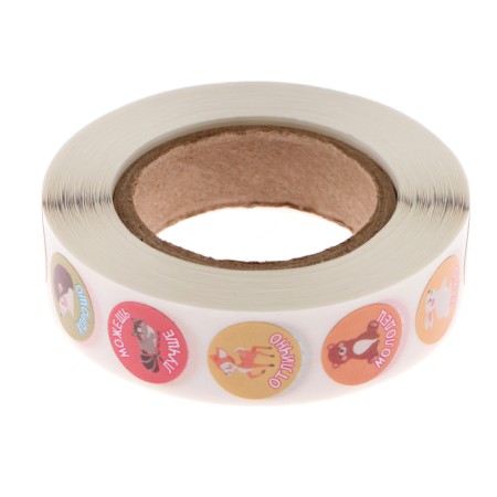 Stickers in the roll "Forest animals" diameter 1.5 cm, 1000 pcs.-1