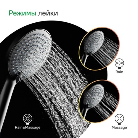 Shower watering can Iddis Optima Home Oph3f0bi18, 240x116x26 mm, black matte-6