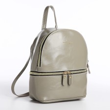 Open-ryukzak-mini made of artificial leather with lightning, the color is gray
