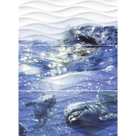 Panel WAVE WA2T123D dolphin (set of 3 pcs.), Violet, 600x440 mm