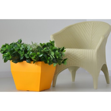 Kashpo for flowers "Quadro" 40x40x34 cm, 36 l, color yellow gold-1