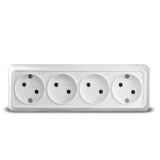 Розетка Universal 1162 Олимп, ОП, 4 розетки, IP20