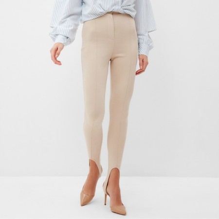 Women's pants Minaku: Casual Collection Ecrew color, size 46