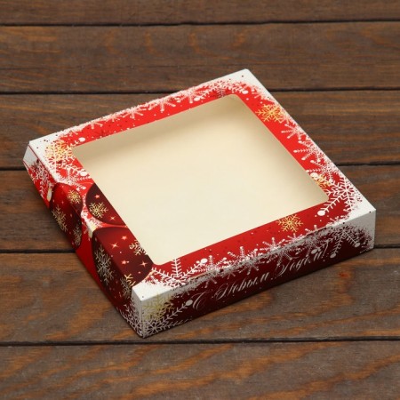 Folding box with the "New Year" window 20 x 20 x 4 cm-1