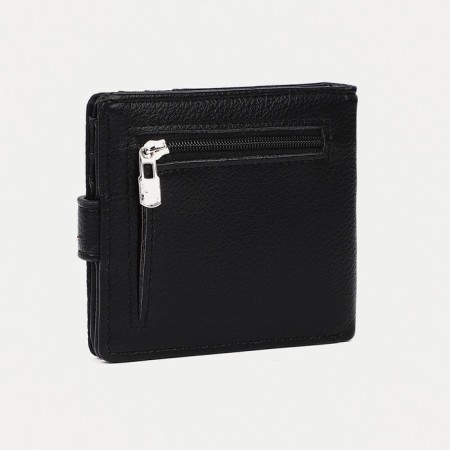 Women's wallet on the button, black color-1