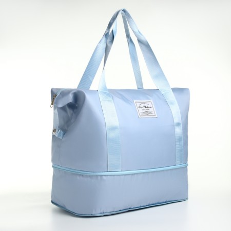 Sports bag with lightning, with an increase, external pocket, blue color-2