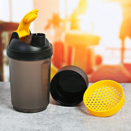 Sports shaker with a bowl for protein black, 500 ml-2