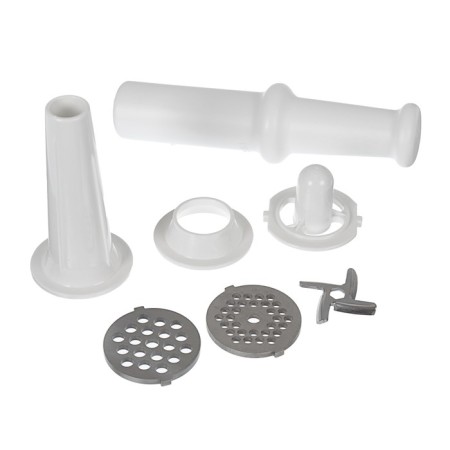 Electric meat grinder "Aksinya" KS-21, 2000 W, reverse, 4 nozzles, white-red-3